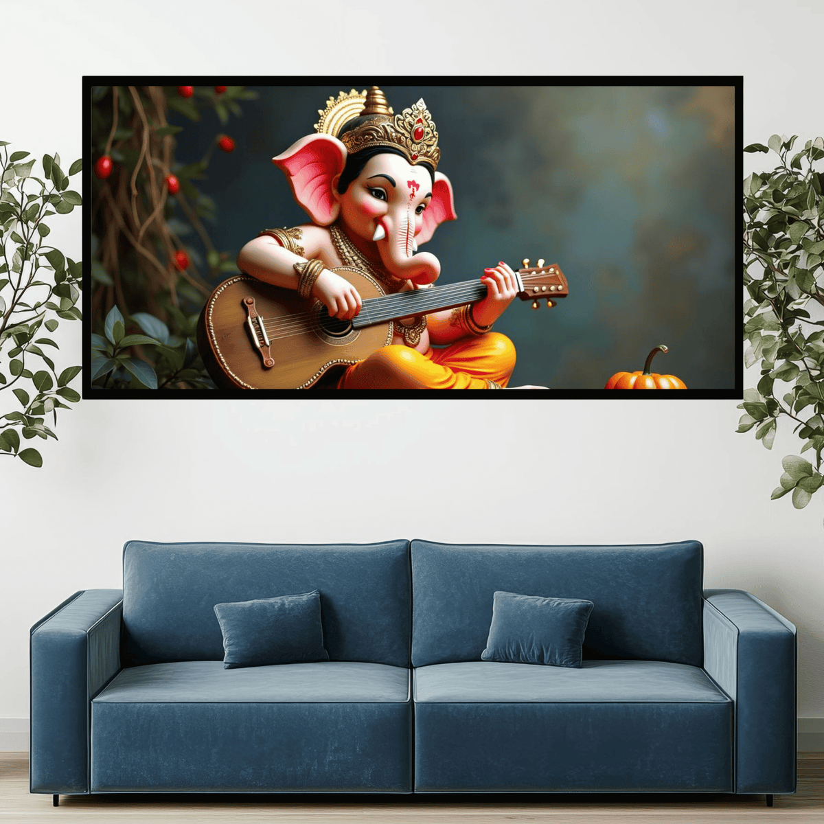 : Ganesh Ji with Guitar Decorative Idol - Musical Lord Ganesha Figurine