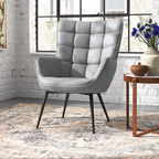 CreativeDecore Velvet Lapis  Accent Chair/Lounge Chair for  Living Room, Bedroom, Armchair Sofa Chair with black  Legs.