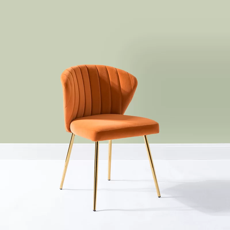 CreativeDecore Velvet Chimene   Accent Chair/dining chair/café chair  for  Living Room, dining room ,restaurant  Armchair  with Gold Legs.