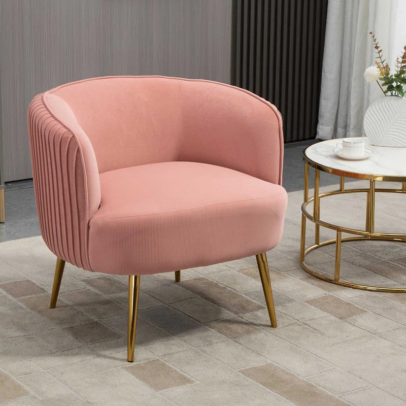 CreativeDecore Velvet Leiser Accent Chair/Lounge Chair for  Living Room, Bedroom, Armchair Sofa Chair with Gold Legs.
