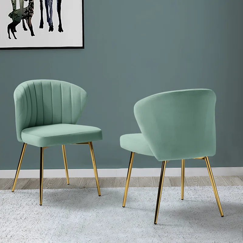 CreativeDecore Velvet Chimene   Accent Chair/dining chair/café chair  for  Living Room, dining room ,restaurant  Armchair  with Gold Legs.