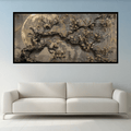 Abstract artistic background flowers branches gold canvas painting, brush oil painting, modern art ink alcohol can be used, wall decoration, wallpaper murals, ai generated illustration: Wall Paintings by Creative Decor