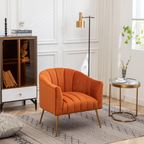 CreativeDecore Velvet Jella  Accent Chair/Lounge Chair for  Living Room, Bedroom, Armchair Sofa Chair with Gold Legs.