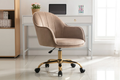 Comfy CreativeDecore Auroratask Chair | Study, Office Swivel Chair with Gold Base & Armrests