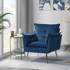 CreativeDecore Velvet fyn Accent Chair/Lounge Chair for  Living Room, Bedroom, Armchair Sofa Chair with Gold Legs.