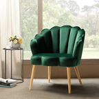 CreativeDecore Velvet Rae Accent Chair/Lounge Chair for  Living Room, Bedroom, Armchair Sofa Chair with natural finish wooden legs