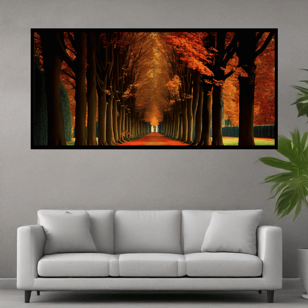 "Scenic Trees Alongside the Road - Natural Landscape Photography"