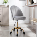CreativeDecore Velvet Hindmen  task chair /study chair /office chair   for  study  Room, office  , swivel Armchair  with Gold base