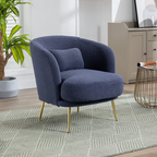 CreativeDecore Velvet Cititum Accent Chair/Lounge Chair for  Living Room, Bedroom, Armchair Sofa Chair with natural finish golden legs