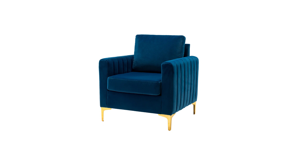 CreativeDecore Velvet Rafeal  Accent Chair/Lounge Chair for  Living Room, Bedroom, Armchair Sofa Chair with Gold Legs.