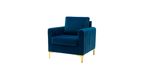 CreativeDecore Velvet Rafeal  Accent Chair/Lounge Chair for  Living Room, Bedroom, Armchair Sofa Chair with Gold Legs.