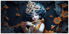 "Flute Play Krishna Ji Figurine - Perfect Hindu Religious Decor for Home & Office"