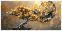 Golden tree with Abstract design: Wall Paintings by Creative Decor