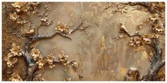 Tree With Golden Structure: Wall Paintings by Creative Decor