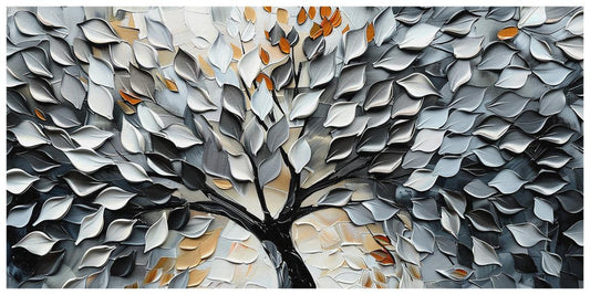 Tree With Silver Leaf: Wall Paintings by Creative Decor