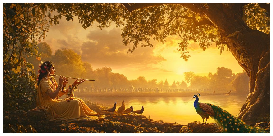Radha with flute: Wall Paintings by Creative Decor