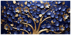 Tree with Ruby Blue Leaf: Wall Paintings by Creative Decor