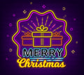 Neon Light Merry Christmas with Gift Box - Multi-Color LED Sign"