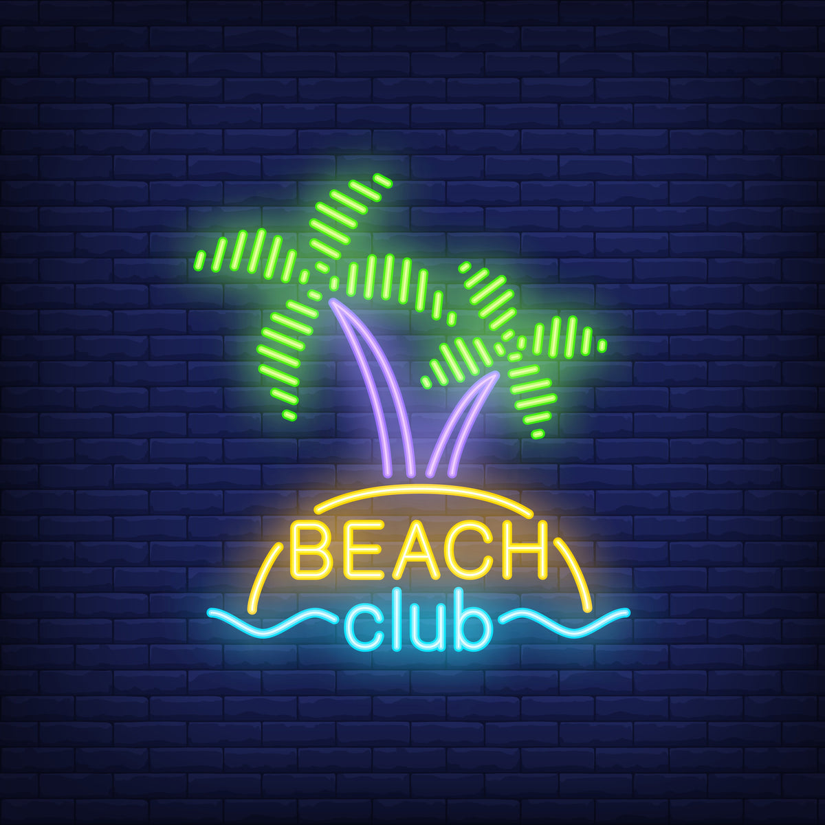 Neon Lights Beach Club Sign - Vibrant LED Decor for Coastal Vibes