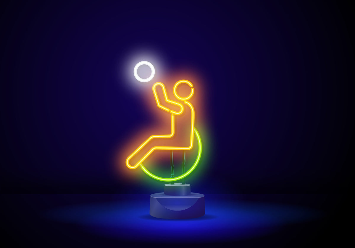 "Neon Lights - Boy Playing with Ball"