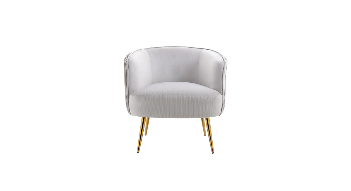 CreativeDecore Velvet Leiser Accent Chair/Lounge Chair for  Living Room, Bedroom, Armchair Sofa Chair with Gold Legs.