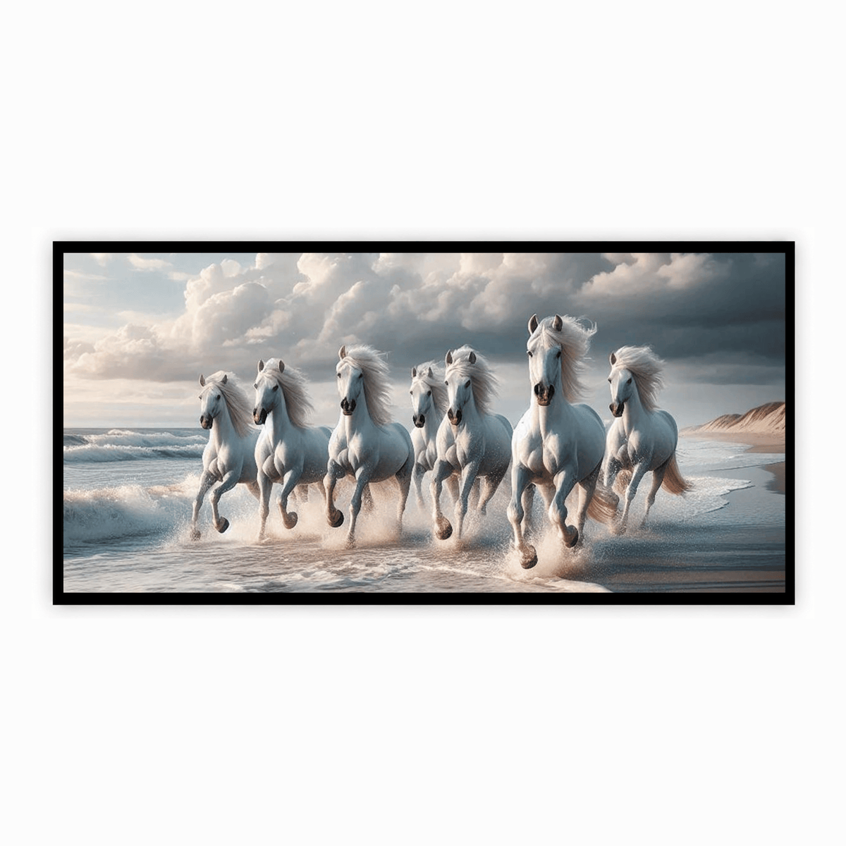 Seven White Horses - Beautiful Art Print