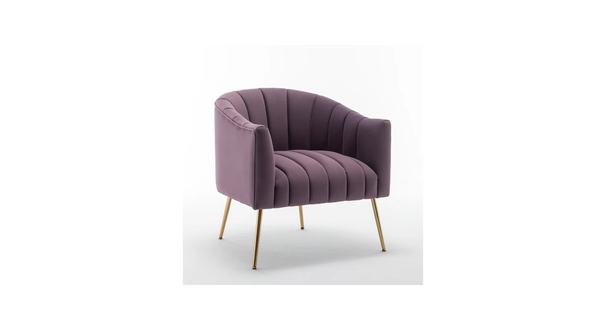 CreativeDecore Velvet Jella  Accent Chair/Lounge Chair for  Living Room, Bedroom, Armchair Sofa Chair with Gold Legs.