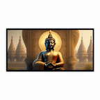 Buddha Ji in Temple with Chakra Behind His Head