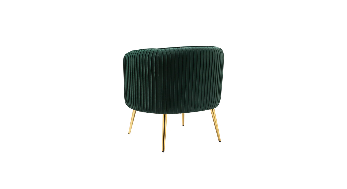 CreativeDecore Velvet Leiser Accent Chair/Lounge Chair for  Living Room, Bedroom, Armchair Sofa Chair with Gold Legs.
