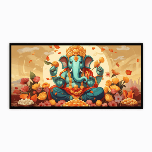 Elegant Ganesh Ji Sitting with Modak Idol for Home and Office Décor