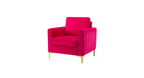CreativeDecore Velvet Rafeal  Accent Chair/Lounge Chair for  Living Room, Bedroom, Armchair Sofa Chair with Gold Legs.