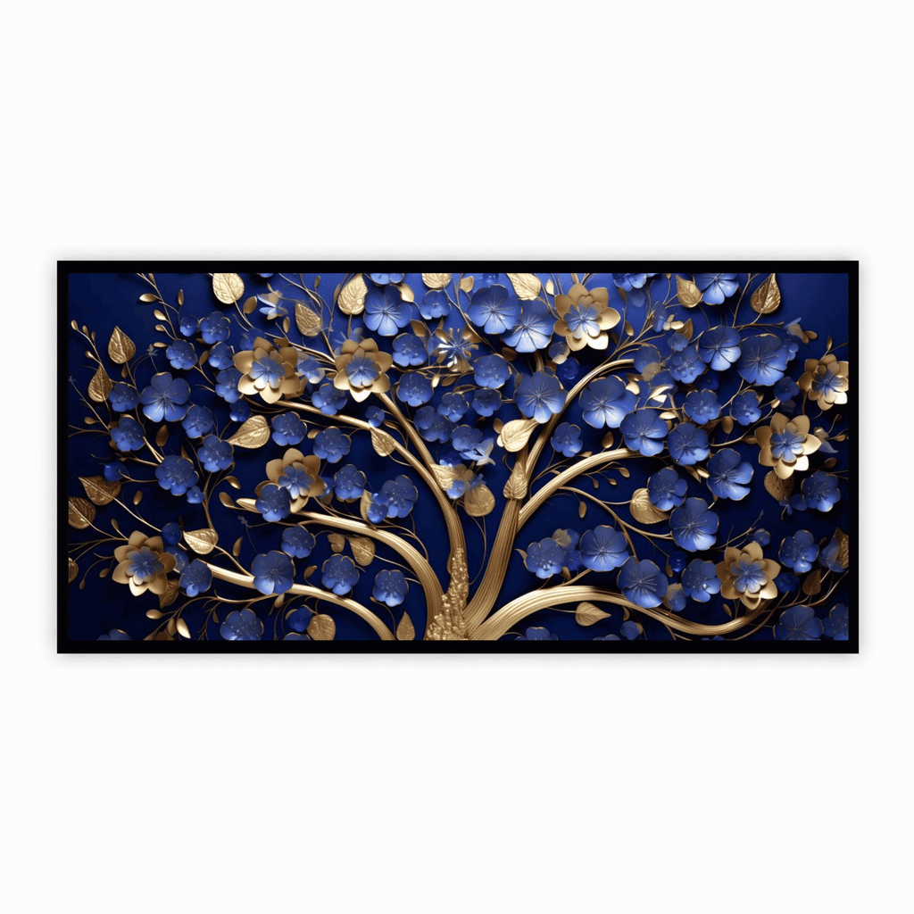 Tree with Ruby Blue Leaf: Wall Paintings by Creative Decor