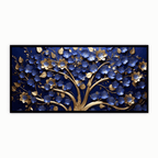 Tree with Ruby Blue Leaf: Wall Paintings by Creative Decor