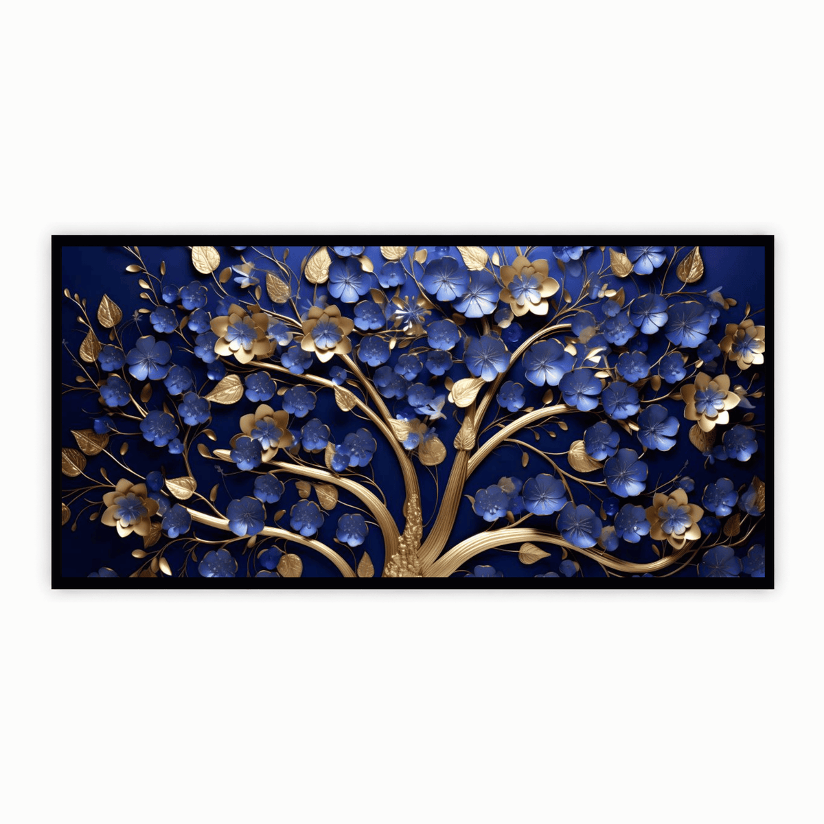Tree with Ruby Blue Leaf: Wall Paintings by Creative Decor