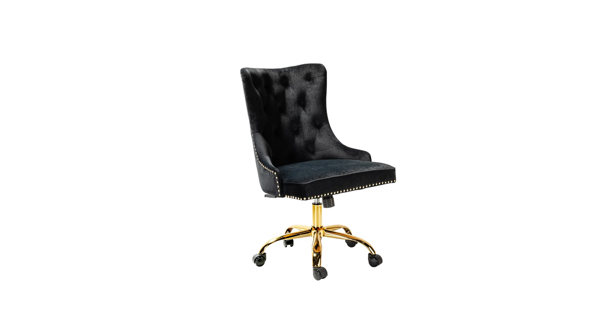CreativeDecore Velvet Swen task chair /study chair /office chair   for  study  Room, office  , swivel Armchair  with Gold base