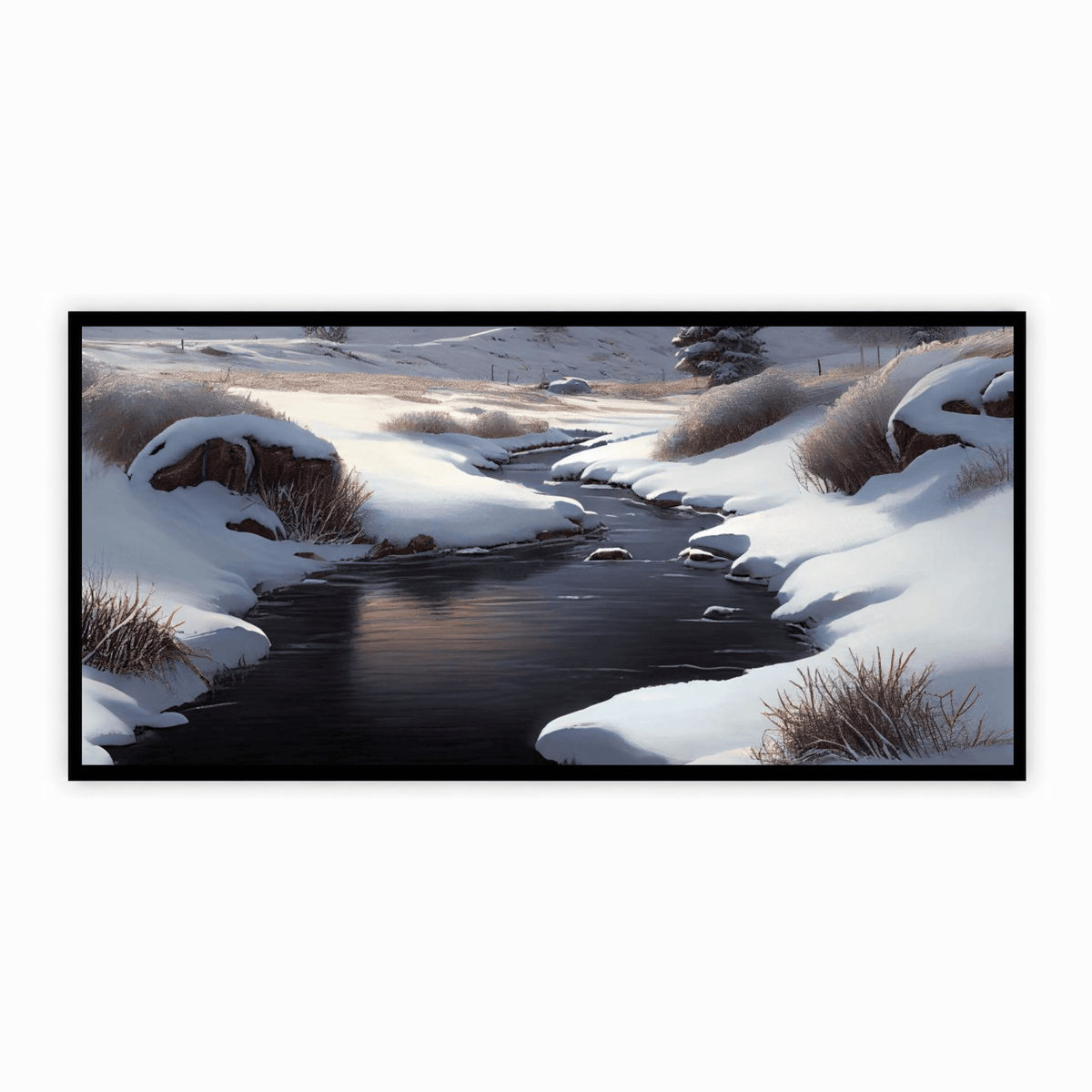 "Ice Landscape Photography Print - Frozen Nature Scene with Glaciers and Snow-Covered Mountains"