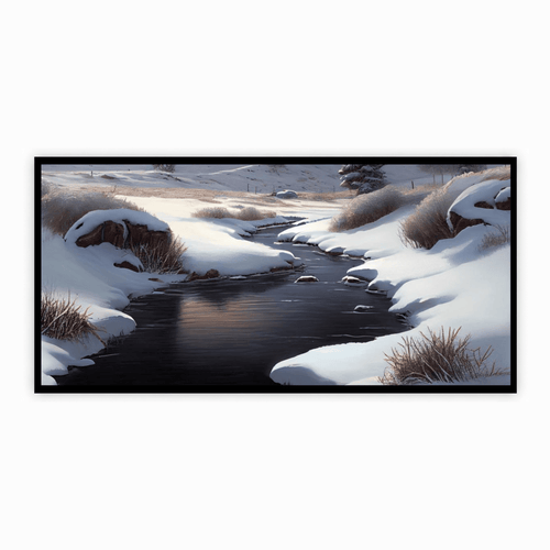 "Ice Landscape Photography Print - Frozen Nature Scene with Glaciers and Snow-Covered Mountains"