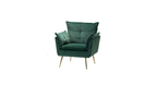 CreativeDecore Velvet fyn Accent Chair/Lounge Chair for  Living Room, Bedroom, Armchair Sofa Chair with Gold Legs.