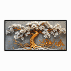 Golden Tree With White Flower: Wall Paintings by Creative Decor
