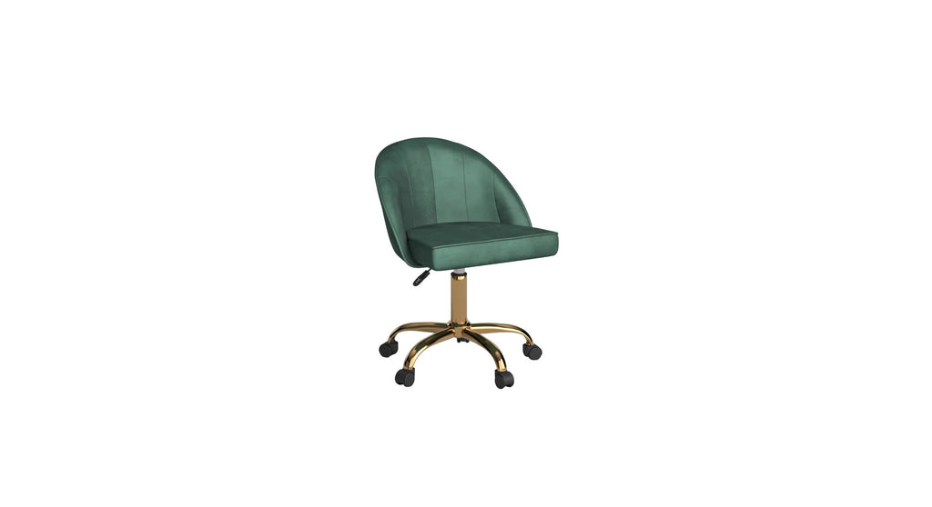 CreativeDecore Velvet Hindmen  task chair /study chair /office chair   for  study  Room, office  , swivel Armchair  with Gold base