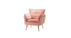 CreativeDecore Velvet fyn Accent Chair/Lounge Chair for  Living Room, Bedroom, Armchair Sofa Chair with Gold Legs.