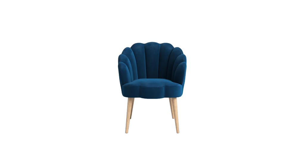 CreativeDecore Velvet Rae Accent Chair/Lounge Chair for  Living Room, Bedroom, Armchair Sofa Chair with natural finish wooden legs