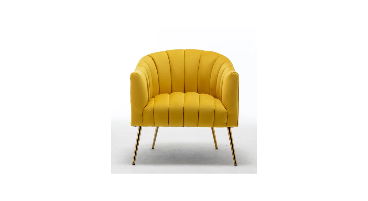 CreativeDecore Velvet Jella  Accent Chair/Lounge Chair for  Living Room, Bedroom, Armchair Sofa Chair with Gold Legs.