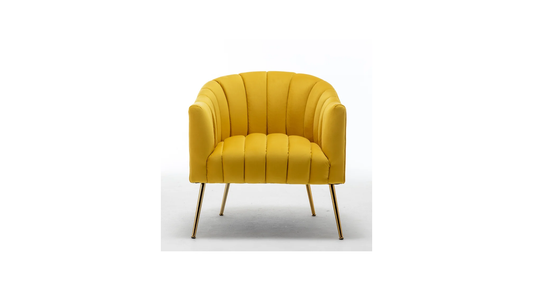 Doe Buck Velvet Jella  Accent Chair/Lounge Chair for  Living Room, Bedroom, Armchair Sofa Chair with Gold Legs.