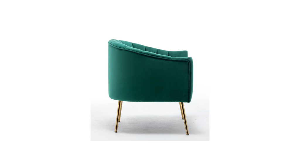 CreativeDecore Velvet Jella  Accent Chair/Lounge Chair for  Living Room, Bedroom, Armchair Sofa Chair with Gold Legs.