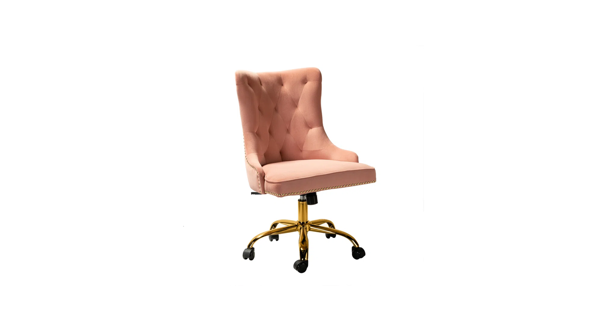 CreativeDecore Velvet Swen task chair /study chair /office chair   for  study  Room, office  , swivel Armchair  with Gold base