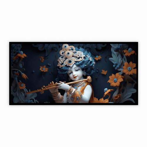 "Flute Play Krishna Ji Figurine - Perfect Hindu Religious Decor for Home & Office"