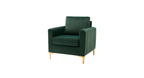 CreativeDecore Velvet Rafeal  Accent Chair/Lounge Chair for  Living Room, Bedroom, Armchair Sofa Chair with Gold Legs.