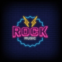 Neon Lights Rock Music Star Wall Art