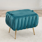 CreativeDecore Velvet vegan  Accent Chair with ottoman /Lounge Chair for  Living Room, Bedroom, Armchair Sofa Chair with Gold Legs.